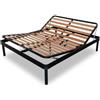 EVERGREENWEB MATERASSI & BEDS EVERGREENWEB - Rete Matrimoniale 140x200 Manuale Alza Testa e Piedi, Doghe in Legno per TAGLIE FORTI XXL Rinforzata con Doppia Struttura in Ferro 5 Gambe Smontabili Base da Incasso x Letti e Materassi