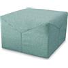 EVERGREENWEB MATERASSI & BEDS EVERGREENWEB - Pouf Letto Singolo con Materasso Waterfoam Alto 10 cm, Salvaspazio Pieghevole, Puff poggiapiedi, Ottomano, Tessuto Menta Sfoderabile e Lavabile, per Camera Cameretta Soggiorno - Iris