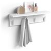 Mobili Fiver, Appendiabiti da parete, Rachele, da 60 cm, Bianco Opaco, Appendiabiti moderno per Bagno, Camera, Ingresso, Made in Italy