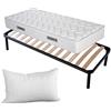 EVERGREENWEB MATERASSI & BEDS EVERGREENWEB Kit Rete e Materasso Singolo 80x195 Alto 20 cm con Cuscino Memory Foam Gratis, Set Letto Materasso Effetto MASSAGGIANTE e Rete Singola a Doghe in Legno Modello Apple Ortopedica Offerta
