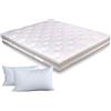 EVERGREENWEB MATERASSI & BEDS EVERGREENWEB - Materasso Matrimoniale 140x190 Alto 25 cm con Topper Correttore Imbottitura Morbida 100% Lattice Effetto Piuma Antiacaro SFODERABILE + 2 Cuscini Letto GRATIS, Top qualità Hotel 5 Stelle