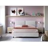 EVERGREENWEB MATERASSI & BEDS EVERGREENWEB - Letto Matrimoniale con Moderno Box Contenitore e Rete a Doghe in Legno 160x195 cm Elegante Testiera Doppi Cuscini Tessuto Bianco Grigio Imbottito SFODERABILE Ideale per Camera da Letto