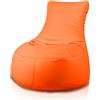 Bepouf - Poltrona a Sacco con Schienale Alto in Ecopelle con Imbottitura in Palline di Polistirolo, Poltrona a Sacco adatta per Camera e Salotto - Dimensione Grande 85x80, Colore Arancione
