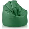 Bepouf - Pouf a Sacco Giga 100x140Hcm 500L 100% Ecopelle Verde Imbottito, Sedersi Bambini, Pouf Poltrona Salotto e Camera da Letto Comodo, Lavabile, Anallergico Impermeabile