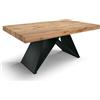 Mar.c.a. Design - Tavolo Allungabile 180/260x90x77 cm - Piano in Nobilitato Finitura Rovere Rustico e Base Nera - Made in Italy