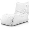 Bepouf - Poltrona Chaise Longue in Poliestere con Imbottitura in Palline di Polistirolo, Poltrona Adatta per Camera, Salotto e Esterni - Dimensione 110x80, Colore Bianco