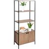Avilia Libreria in Legno a 2 Ripiani Ideale per Salotto, Studio e Ufficio, con Mobile Basso - Mobile Portaoggetti, 68x35x176cm, Nero e Marrone, Effetto Rovere