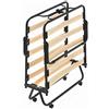 EVERGREENWEB MATERASSI & BEDS Evergreenweb - Brandina Pieghevole 80x190 Letto Salvaspazio Apribile, Rete Singola a Doghe in Legno Naturale Ortopedica 4 Ruote ANTIGRAFFIO Smontabili Struttura in Ferro Rinforzata per tutti Materassi