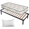 EVERGREENWEB MATERASSI & BEDS EVERGREENWEB Kit Rete e Materasso Singolo 75x190 Aloe Vera Alto 20 cm con Cuscino Memory Foam Gratis Set Letto Materasso Effetto Massaggiante e Rete Singola a Doghe in Legno Ortopedica - Offerta