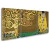 Giallobus - Quadri Grande Formato XXL - Gustav Klimt - Artisti Famosi - Il Bacio - Tela Canvas - 218x100cm | 3pcs. x 70x100cm - Pronto da Appendere - Quadri Moderni per la casa