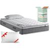 EVERGREENWEB MATERASSI & BEDS EVERGREENWEB - Materasso Piazza e Mezzo 120x190 in Memory Foam con Topper Alto 25 cm DISPOSITIVO MEDICO ‍ Detraibile + Cuscino, Rivestimento Bianco Imbottito Effetto MASSAGIANTE Tessuto Antiacaro