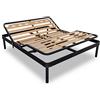 EVERGREENWEB MATERASSI & BEDS EVERGREENWEB - Rete Matrimoniale ELETTRICA 140x190 a Doghe in Legno TAGLIE FORTI XXL alzata MOTORIZZATA Rinforzata Doppia Struttura in Ferro + 5 Gambe Smontabili, Base da Incasso per Letti e Materassi