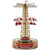 Avilia Giostra Natalizia Animata con Musica e Luci Led - Ideale per Decorare Casa o Villaggi di Natale Durante le Feste Natalizia - Dipinta a Mano è Adatta a Tutti gli Arredamenti - 44.5x24,5x24.5cm