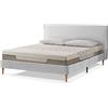 EVERGREENWEB MATERASSI & BEDS EVERGREENWEB - Letto Singolo con Materasso 80x200 alto 20 cm in Memory Foam, Base Letto 12 Doghe in Legno + Cuscino in Fiocco Memory GRATIS, Elegante Testata Rivestimento Tessuto color Grigio Chiaro