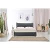 EVERGREENWEB MATERASSI & BEDS EVERGREENWEB Letto Matrimoniale con Contenitore 160x195 cm Elegante Struttura Letto Imbottita, Rete a doghe in Legno Inclusa, Moderna Testiera Rivestimento SFODERABILE Tessuto Grigio Scuro Mod. ARLES