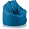 Bepouf - Pouf a Sacco Baby 55Øx95H cm 150L 100% Ecopelle Blu Imbottito, Sedersi Bambini - Pouf Poltrona Salotto e Camera da Letto Comodo e Lavabile - Poltrona Sacco Anallergica Impermeabile