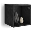 Mobili Fiver, Pensile X 36 Senza Anta Nero Cemento, NO, Pensile per Ingresso, Soggiorno, Ufficio, Made in Italy