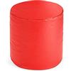 Bepouf - Poggiapiedi Rotondo Morbido in Ecopelle con Imbottitura in Palline di Polistirolo, Poggiapiedi adatto per Camera e Salotto - Dimensione 50x50, Colore Rosso