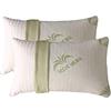 EVERGREENWEB MATERASSI & BEDS EVERGREENWEB Coppia Cuscini MEMORY FOAM con Fodera ALOE VERA 40x70 alti 15 cm Sfoderabili Imbottitura 100% Fiocco Schiuma a Memoria effetto piuma d'oca Antiacaro per Dolori CERVICALI, Guanciali Letto