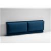 EVERGREENWEB MATERASSI & BEDS EVERGREENWEB Testiera Letto Matrimoniale Imbottita Blu Scuro, Elegante Testata Letto a Doppio Cuscino da Parete in Tessuto Liscio Antimacchia, Incluso Kit di Montaggio GRATIS, Interno Puro Legno, ROMA