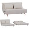 EVERGREENWEB MATERASSI & BEDS EVERGREENWEB Divano Letto Trasformabile in Letto Matrimoniale 160x190 con Materasso e Coppia Cuscini Imbottiti, Divanetto Clic Clac con Schienale Regolabile 3 Posti con Gambe in Legno, Bianco | VELVET