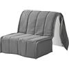 EVERGREENWEB MATERASSI & BEDS EVERGREENWEB - Copridivano per Divano Letto Singolo 1 Posto largo 80 cm senza Braccioli, Rivestimento Poltrona Estraibile Pieghevole Sfoderabile con Zip, Fodera in Tessuto Grigio Trapuntato Lavabile