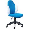 Inter Link - Sedia da ufficio - Sedia da ufficio per bambini - Sedia girevole per bambini - Rivestimento in rete - Blu e bianco - Jessi
