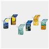 Giallobus - Appendiabiti da Parete Adesivo Forte - 29 - Van Gogh - Acrilico Up - Kit 6 PCS. - Square - Color Up 29 - Multifunzionali per Cucina Ufficio Camera Salotto, Portasciugamani Bagno