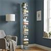 Flo.mar - Libreria a Colonna con 14 Ripiani 20x15cm - Libreria Verticale a Colonna da Terra con Base in Metallo 35x35 cm - Stretta e Alta 214 cm - Grigio