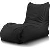Bepouf - Poltrona Chaise Longue in Poliestere con Imbottitura in Palline di Polistirolo, Poltrona Adatta per Camera, Salotto e Esterni - Dimensione 110x80, Colore Nero
