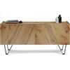 Mobili Fiver, Madia-Buffet 4 ante Emma con gambe nere, Rovere Rustico, 168 cmx45 cmx76.6 cm, NF, Credenza Soggiorno Moderna, Made in Italy