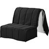 EVERGREENWEB MATERASSI & BEDS EVERGREENWEB - Copridivano per Divano Letto Singolo 1 Posto largo 80 cm senza Braccioli, Rivestimento Poltrona Estraibile Pieghevole Sfoderabile con Zip, Fodera in Tessuto Nero Trapuntato Lavabile