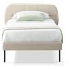 EVERGREENWEB MATERASSI & BEDS EVERGREENWEB Letto singolo 90x200 cm| Letto a doghe in doghe in legno e testata trapuntata stondata | Facile da montare| Colore Beige | Mod. Madrid