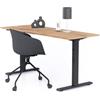 Mobili Fiver, Scrivania Fissa Clara 160x60 Rovere Rustico con Gambe Nere, Nobilitato/Alluminio/Acciaio, Scrivania moderna per Ufficio