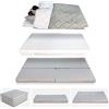 EVERGREENWEB MATERASSI & BEDS EVERGREENWEB - Materasso Singolo e Matrimoniale 4 in 1 - Pouf - Futon Pieghevole SalvaSpazio in Waterfoam, Sfoderabile Lavabile, Letto con 2 Trapunte + Doppio Kit Biancheria in Cotone Naturale Offerta