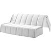 EVERGREENWEB MATERASSI & BEDS EVERGREENWEB - Copridivano per Divano Letto Matrimoniale 3 Posti largo 160 cm senza Braccioli, Rivestimento Letto Estraibile Pieghevole Sfoderabile con Zip, Fodera in Tessuto Panna Trapuntato Lavabile