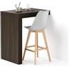 Mobili Fiver, Penisola Evolution 90x60, Noce Scuro, Tavolo Penisola Cucina per 2 persone, Made in Italy