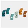Giallobus - Appendiabiti da Parete - HoldUp Square Color 19 - Vetro Acrilico Up - Kit 6 PCS. - Ganci attaccapanni e Accessori da Muro Decorativi