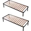 EVERGREENWEB MATERASSI & BEDS EVERGREENWEB -Kit Rete Letto singola 80x190 cm Ortopedica Singola Set composto da 2 reti con n.14 Doghe in Legno e Struttura in Acciaio, Piedi Avvitabili, Altezza Totale 35cm