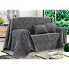 BIANCHERIAWEB Telo Arredo Copridivano Multiuso Copritutto Misto Cotone Modello Multirighe 300x260 Carbone