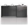 WHOUS Isola Cucina SOLE con 4 Ante, Tavolo da Pranzo e Piano di Lavoro, Ideale per Open Space e Spazi Ridotti, 200x90x90 cm, Antracite Opaco e Report