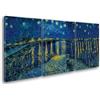 Giallobus - Quadri Grande Formato XXL - Vincent Van Gogh - Artisti Famosi - Notte Stellata sul Rodano - Tela Canvas - 218x100cm | 3pcs. x 70x100cm - Pronto da Appendere - Quadri Moderni per la casa