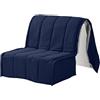 EVERGREENWEB MATERASSI & BEDS EVERGREENWEB - Copridivano per Divano Letto Singolo 1 Posto largo 80 cm senza Braccioli, Rivestimento Poltrona Estraibile Pieghevole Sfoderabile con Zip, Fodera in Tessuto Blu Trapuntato Lavabile