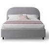 EVERGREENWEB MATERASSI & BEDS EVERGREENWEB Letto Matrimoniale con CONTENITORE Salvaspazio 160x190 cm, Testiera Stondata in Tessuto Grigio Imbottita, Struttura RINFORZATA Facile e Veloce da Montare, Rete a Doghe in Legno, CADIZ