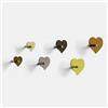 Giallobus - Appendiabiti da Parete - Heart Color 05 - Kit 6 pz - Vetro Acrilico - Kit 6 PCS. - Palette Colours 05 - Ganci attaccapanni e Accessori da Muro Decorativi