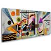 Giallobus - Quadri Grande Formato XXL - Vassily Kandinsky - Arte Astratta - Oscillazione Orizzontale - Tela Canvas - 218x100cm | 3pcs. x 70x100cm - Pronto da Appendere - Quadri Moderni per la casa