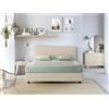 EVERGREENWEB MATERASSI & BEDS EVERGREENWEB Letto Matrimoniale con Contenitore 180x200 cm Elegante Struttura Letto King Size Imbottita, Rete a doghe in Legno Inclusa, Moderna Testiera Rivestimento SFODERABILE Tessuto Beige, ARLES
