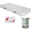 EVERGREENWEB MATERASSI & BEDS EVERGREENWEB Materasso Singolo 90x200 Alto 16 cm con CUSCINO Memory Foam GRATIS, Lastra interna in WaterFoam ORTOPEDICO, Rivestimento Bianco Trapuntato 3D Effetto Massaggiante per Tutti Reti e Letti