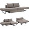 EVERGREENWEB MATERASSI & BEDS EVERGREENWEB - Divano letto chaise longue 3 posti trasformabile in comodo Letto Matrimoniale | Divano letto Angolare con Penisola | Design Moderno lunghezza 230 cm | Colore Tortora | Angélique