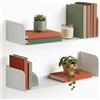 Flo.mar - Mensole da Parete 2 pezzi 50 cm - Mensole per Libri a Effetto Scomparsa - Mensola da Muro Porta Oggetti e Libri Resistenza +15kg